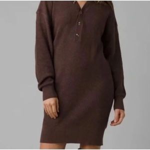 Prana Milani Henley Dress Clove S Organic Cotton Wool Sustainable